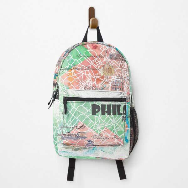 Item preview, Philadelphia Pennsylvania USA Illustrated Map with Main Roads Landmarks and Highlights designed and sold by artshop77.
