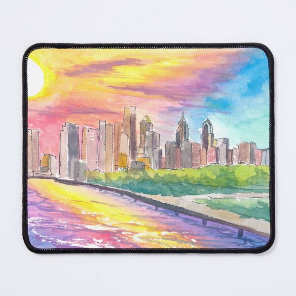 Item preview, Philadelphia PA Impressive Skyline Colorful Sunset Mood designed and sold by artshop77.