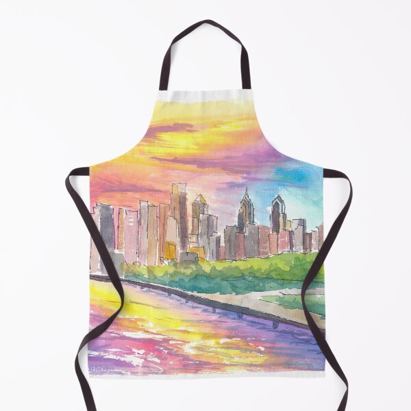 Item preview, Impresionante horizonte de Filadelfia, Pensilvania, con un ambiente colorido y una puesta de sol espectacular designed and sold by artshop77.