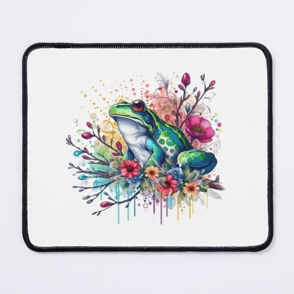 Item preview, A colorful frog with various leaves and colorful flowers too. designed and sold by Marcoshop10.