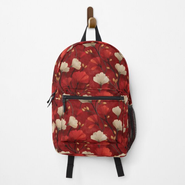 Item preview, Gold Ginkgo Leaves on Crimson – Elegant Botanical Pattern designed and sold by SylvieVibes.