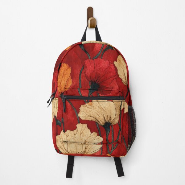Item preview, Gold Ginkgo Leaves on Crimson – Elegant Botanical Pattern designed and sold by SylvieVibes.
