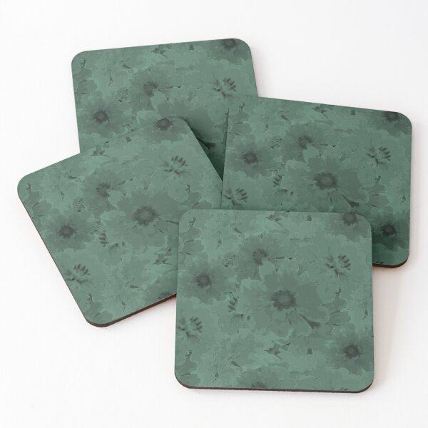 Item preview, Flower Ocean Halfdrop Monochrome Green 5e8e76 designed and sold by Art in My Loft.