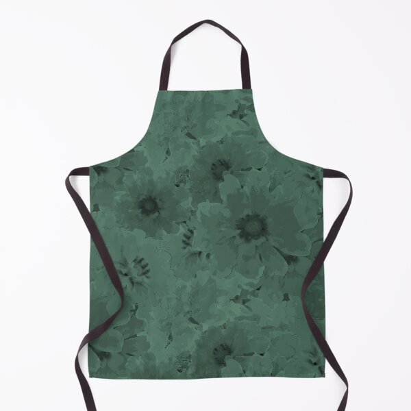 Item preview, Flower Ocean Halfdrop Monochrome Green 5e8e76 designed and sold by Art in My Loft.