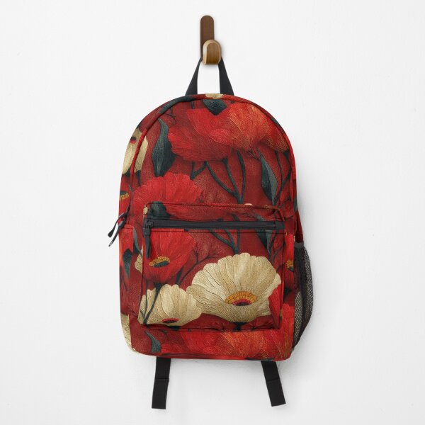 Item preview, Flowers on Crimson – Elegant Botanical Pattern designed and sold by SylvieVibes.
