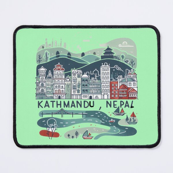 Item preview,   Kathmandu Nepal Minimalist Watercolor Cityscape Sticker,   designed and sold by PaintMeWorld.