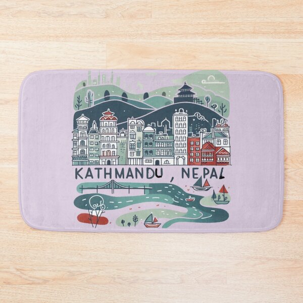 Item preview,   Kathmandu Nepal Minimalist Watercolor Cityscape Sticker,   designed and sold by PaintMeWorld.