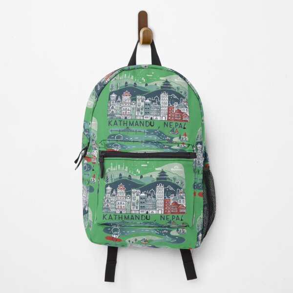 Item preview, Kathmandu Nepal Minimalist Watercolor Cityscape Sticker, designed and sold by PaintMeWorld.