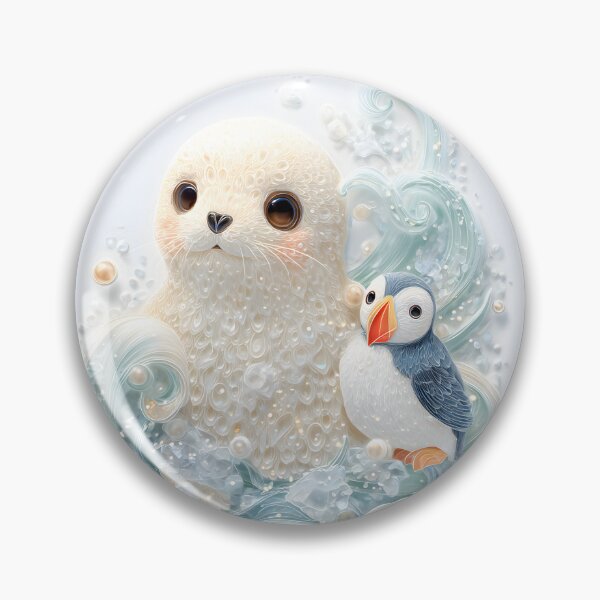 Item preview, Kawaii polymer , ultra-detailed. An adoreable plump baby seal designed and sold by wonderisland.