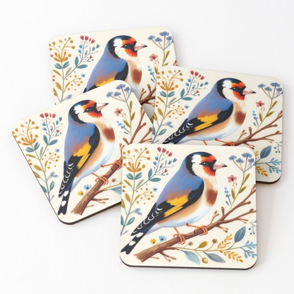 Item preview, Goldfinch - Watercolour Folk Art by heidiannemorris © designed and sold by FOLK ART FUSION by heidiannemorris.