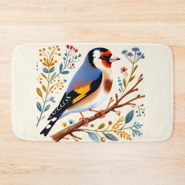 Item preview, Goldfinch - Watercolour Folk Art by heidiannemorris © designed and sold by FOLK ART FUSION by heidiannemorris.