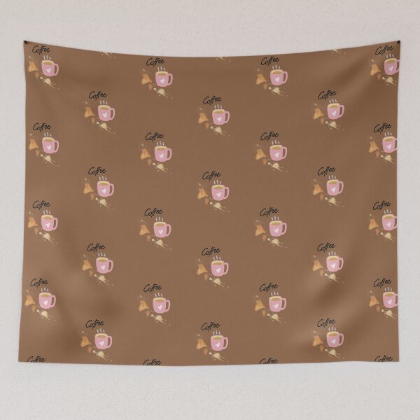 Item preview, Cute Coffee Illustration - Pink Cup & Coffee Stains designed and sold by DigiGoods.