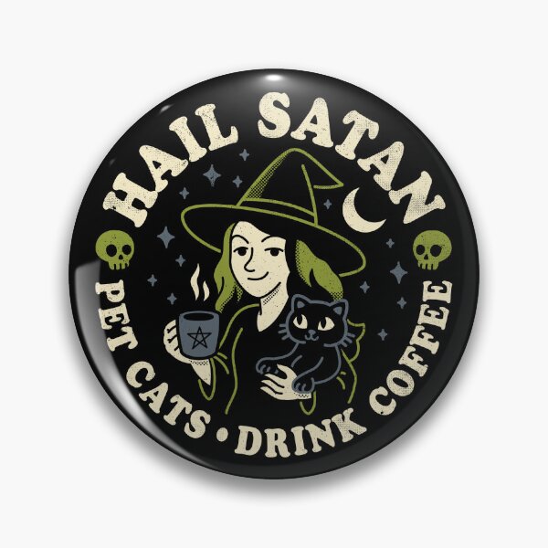 Item preview, Hail Satan Pet Cats Drink Coffee - Witchcraft Dark Humor designed and sold by Nemons.
