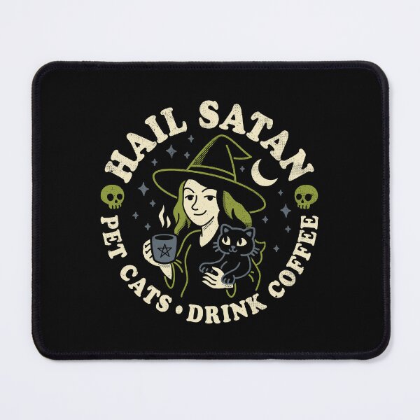 Item preview, Hail Satan Pet Cats Drink Coffee - Witchcraft Dark Humor designed and sold by Nemons.
