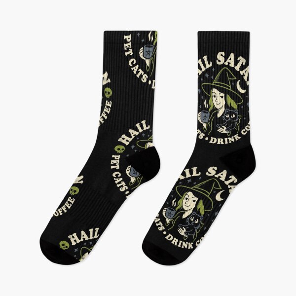 Item preview, Hail Satan Pet Cats Drink Coffee - Witchcraft Dark Humor designed and sold by Nemons.