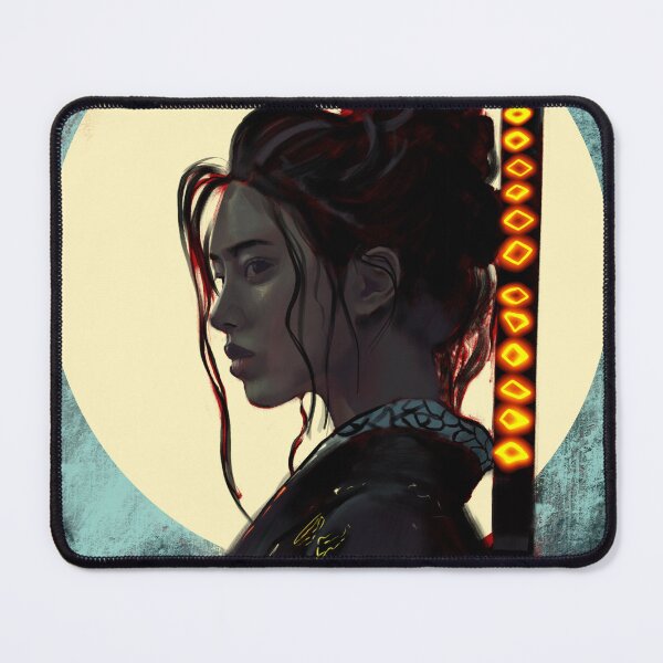 Item preview, Mystic Samurai Woman with Glowing Katana Under Full Moon designed and sold by jassoart.