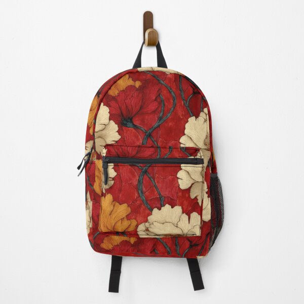 Item preview, Flowers on Crimson – Elegant Botanical Pattern designed and sold by SylvieVibes.