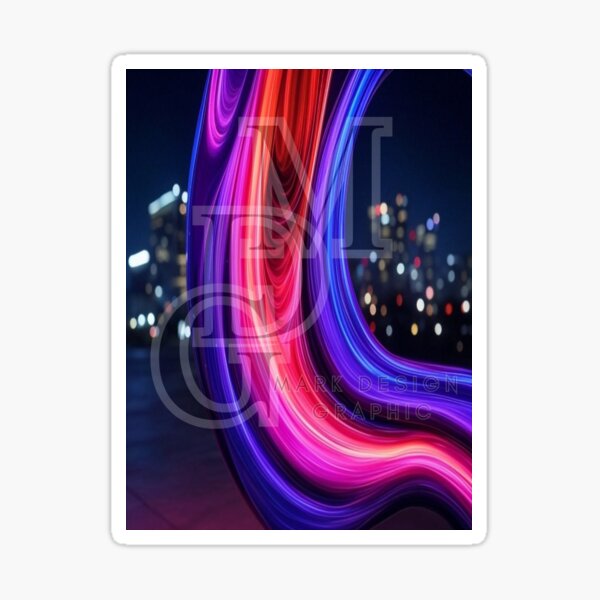 Item preview, Neon Light Trail in the Night designed and sold by mark design graphic.