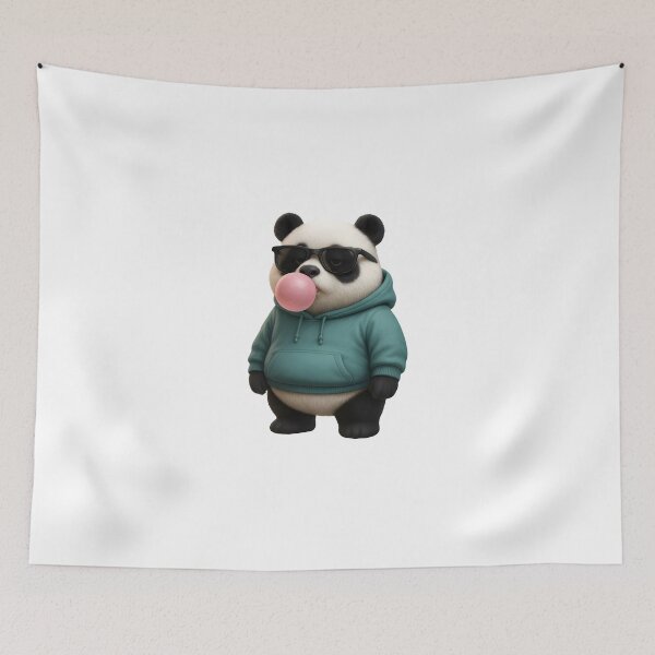 Item preview, Cool Panda Blowing Bubblegum 3D Illustration designed and sold by WolfPixelRo.