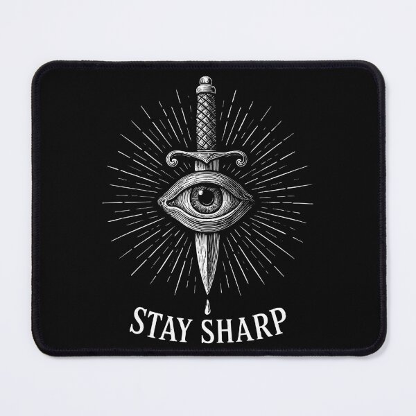 Item preview, Stay Sharp – All-Seeing Eye and Dagger Gothic Tattoo Style Design designed and sold by Victor Shadehorn.