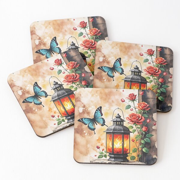 Item preview, Flowers, Lantern and Butterfly, Ai Generated Art  designed and sold by ACC .