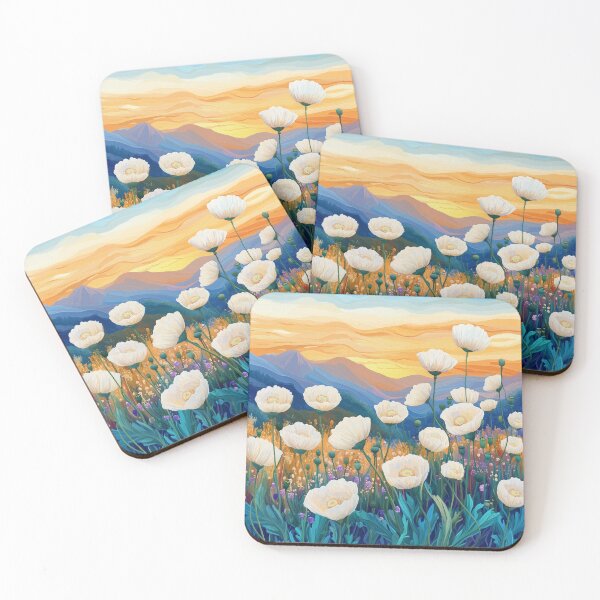 Item preview, beautiful landscape full of white poppy seeds  designed and sold by Patusem.