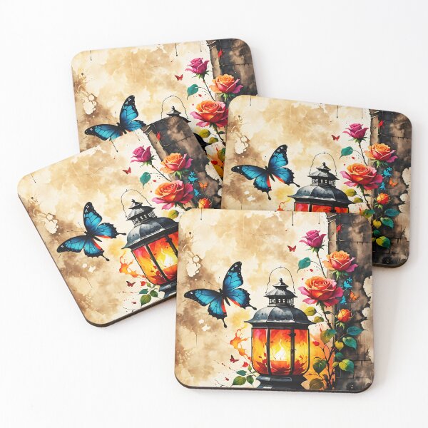 Item preview, Flowers, Lantern and Butterfly, Ai Generated Art  designed and sold by ACC .