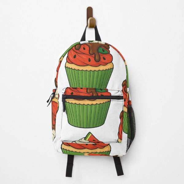 Item preview, A cute watermelon-themed cupcake with whipped cream and chocolate topping  designed and sold by Asbiell.
