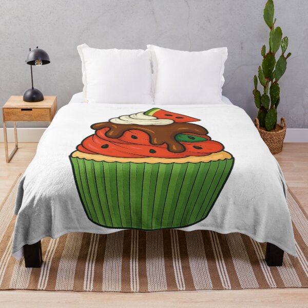 Item preview, A cute watermelon-themed cupcake with whipped cream and chocolate topping designed and sold by Asbiell.