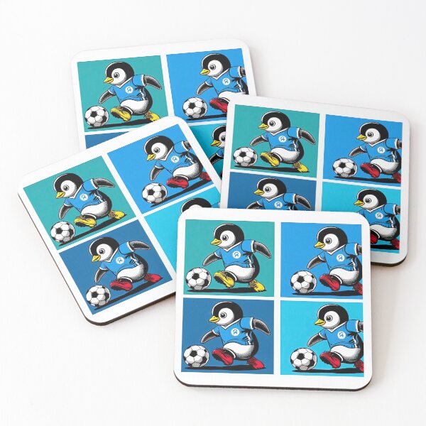 Item preview,  football soccer blue penguins with a football pattern ,Sports,Football Player ,soccer art,animal playing soccer designed and sold by Expressions-Sel.