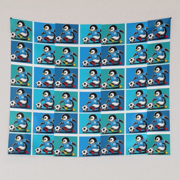 Item preview,  football soccer blue penguins with a football pattern ,Sports,Football Player ,soccer art,animal playing soccer designed and sold by Expressions-Sel.