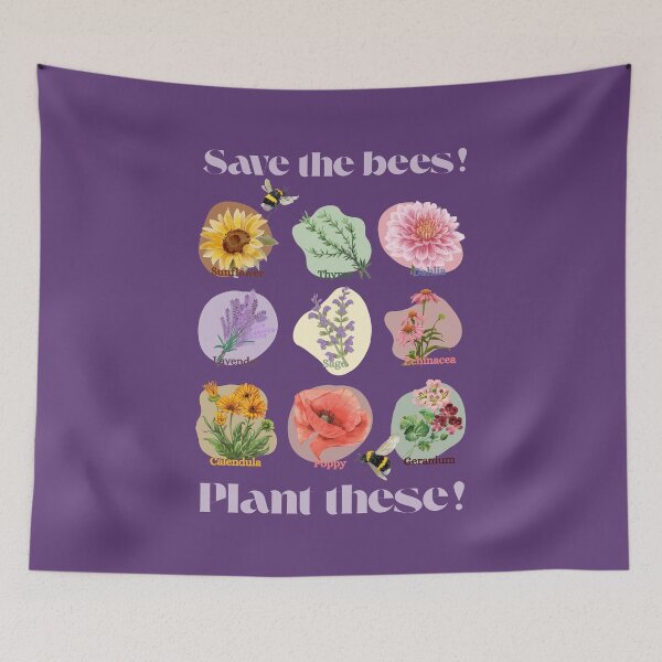 Item preview, Save the bees Flower chart designed and sold by Little Miss Bee.