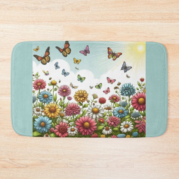 Item preview, Flowers and Butterflies in Meadow Spring Vibes designed and sold by KTGim.