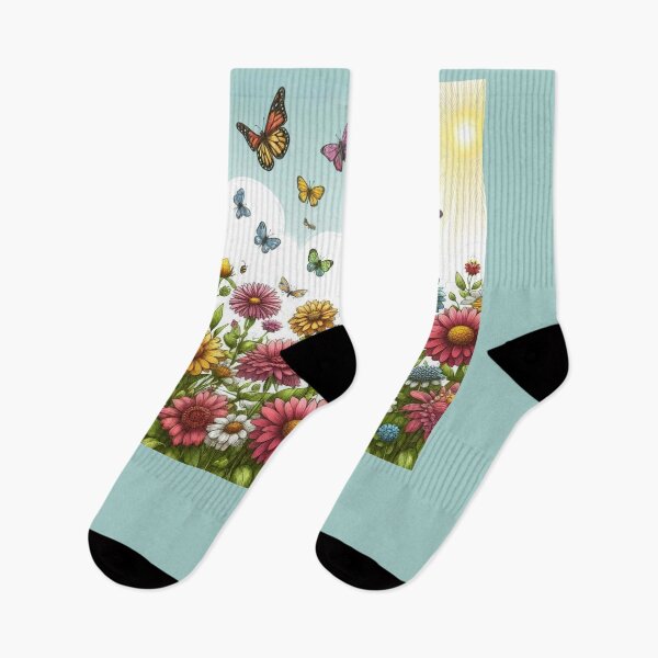 Item preview, Flowers and Butterflies in Meadow Spring Vibes designed and sold by KTGim.