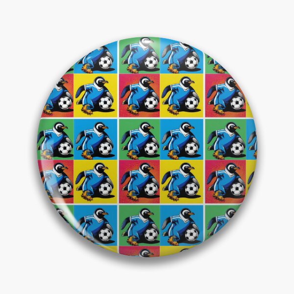 Item preview, football soccer penguins with a football colorful pattern ,Sports,funny sports ,soccer art,animal playing soccer designed and sold by Expressions-Sel.