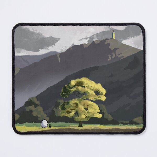 Item preview, By the Lone Tree with a Distant Tower designed and sold by Cute & Funny Hand-Drawn Prints | Happy Doodle Friends Shop.