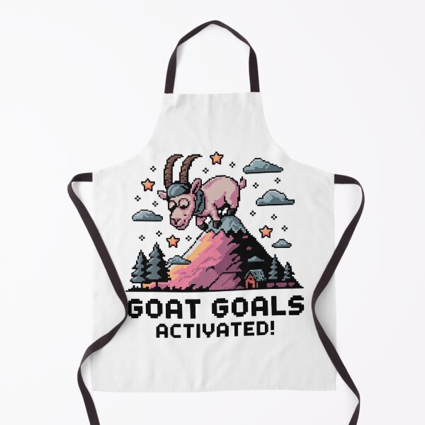 Item preview, Goat Goals Activated – Nerdy Goat on Mountain Pixel Art designed and sold by NaturePixel.