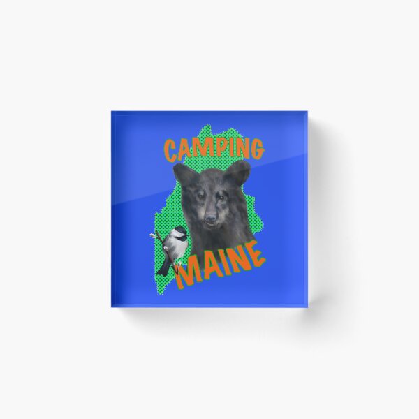 Artikelvorschau, Camping in Maine mit Maine-Schwarzbär und Maine-Meise entworfen und verkauft von ArtRoyal13.