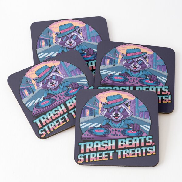 Item preview, Trash Beats, Street Treats – DJ Raccoon Pixel Street Art designed and sold by NaturePixel.