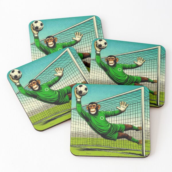 Item preview, football soccer monkey goalkeeper with a football ,Sports,funny sports ,soccer art,animal playing soccer designed and sold by Expressions-Sel.