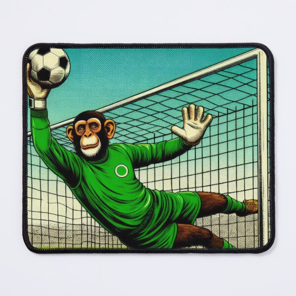Item preview, football soccer monkey goalkeeper with a football ,Sports,funny sports ,soccer art,animal playing soccer designed and sold by Expressions-Sel.