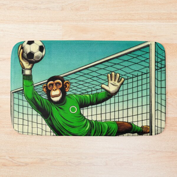 Item preview, football soccer monkey goalkeeper with a football ,Sports,funny sports ,soccer art,animal playing soccer designed and sold by Expressions-Sel.