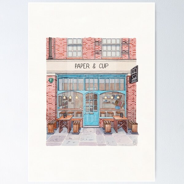 Elodie Plume - Paper & Cup Coffee Shop Poster