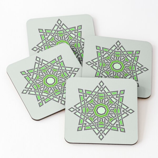 Item preview, Green Star Mosaic – Elegant Geometric Pattern designed and sold by Tarjiart.