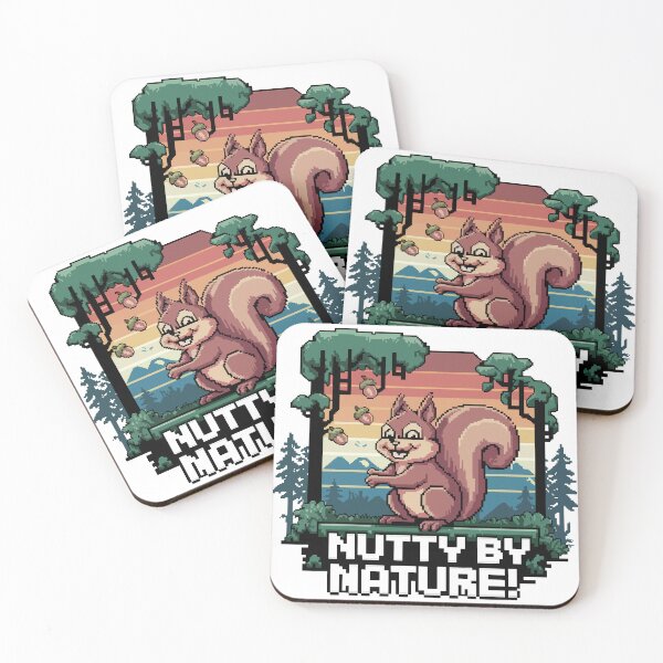 Item preview, Nutty By Nature – Retro Pixel Squirrel Design designed and sold by NaturePixel.