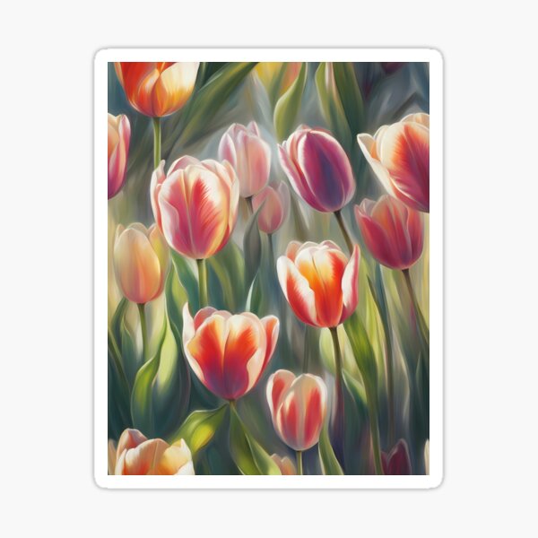 Aperçu de l'œuvre Tulipes rouges et blanches créée et vendue par BookCovered.