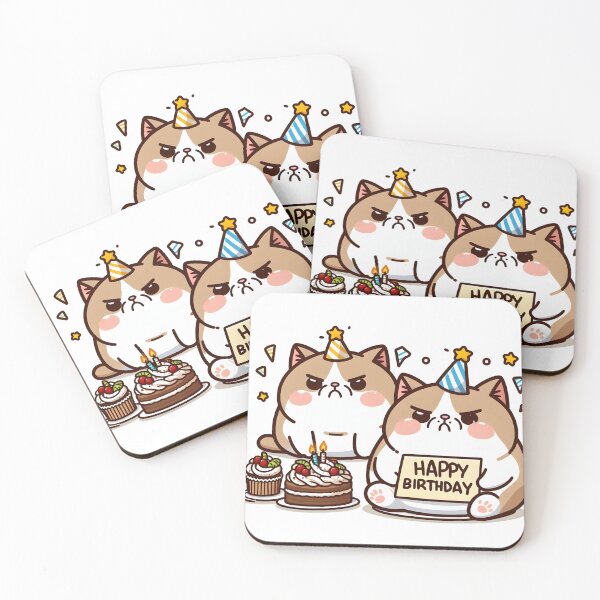 Item preview, Cute chubby Cat HBD - Illustration designed and sold by kangpond.