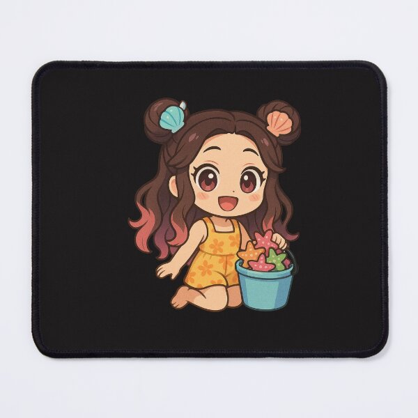 Item preview, Starfish Collector Girl | Cute Summer Romper | Space Buns with Shells Illustration designed and sold by ColorSplash123.