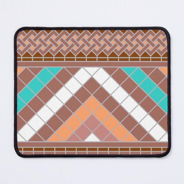 Item preview, Amazigh Mosaic Ribbon – Turquoise & Brown Retro designed and sold by Tarjiart.