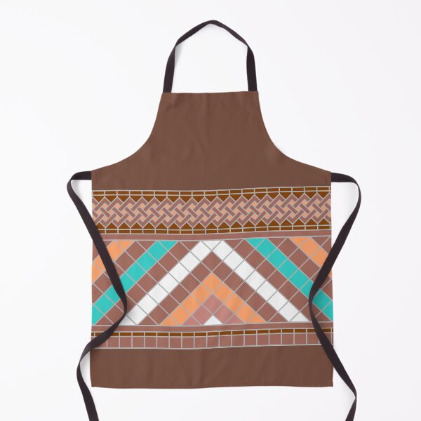 Item preview, Amazigh Mosaic Ribbon – Turquoise & Brown Retro designed and sold by Tarjiart.